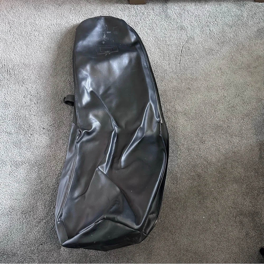 Ajay Fuqua Sports Golf Bag Travel Luggage Cover Black Vinyl leather Zip vintage